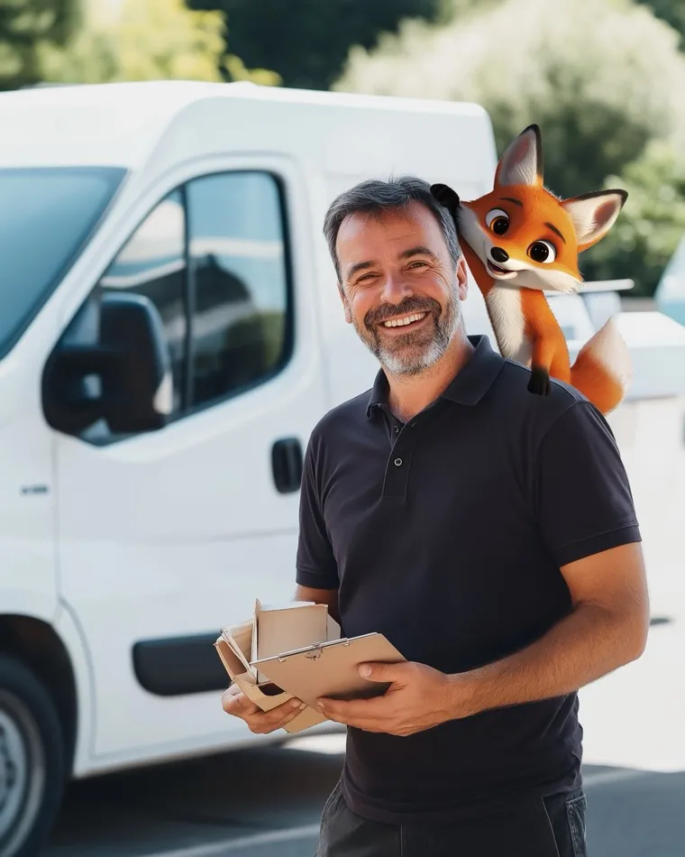 Repartidor con el zorro de Candosa